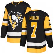 Wholesale Cheap Adidas Penguins #7 Joe Mullen Black Home Authentic Stitched NHL Jersey