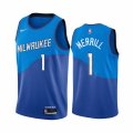 Wholesale Cheap Nike Bucks #1 Sam Merrill Blue NBA Swingman 2020-21 City Edition Jersey