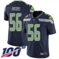 Wholesale Cheap Nike Seahawks #56 Jordyn Brooks Steel Blue Team Color Men's Stitched NFL 100th Season Vapor Untouchable Limited Jersey