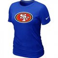 Wholesale Cheap Women's Nike San Francisco 49ers Logo NFL T-Shirt Blue