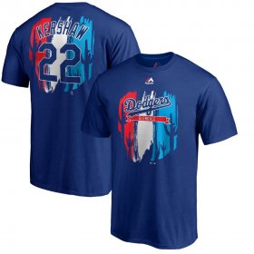 Wholesale Cheap Los Angeles Dodgers #22 Clayton Kershaw Majestic 2019 Spring Training Name & Number T-Shirt Royal