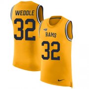 Wholesale Cheap Nike Rams #32 Eric Weddle Gold Men's Stitched NFL Limited Rush Tank Top Jersey