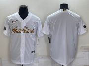 Wholesale Men's Miami Marlins Blank White 2022 All Star Stitched Cool Base Nike Jersey
