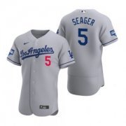 Wholesale Cheap Los Angeles Dodgers #5 Corey Seager Gray 2020 World Series Champions Road Jersey
