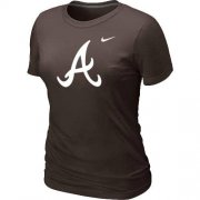 Wholesale Cheap Women's Atlanta Braves Heathered Nike Brown Blended T-Shirt
