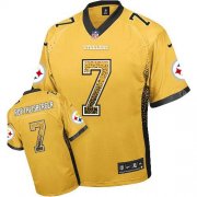 Wholesale Cheap Nike Steelers #7 Ben Roethlisberger Gold Men's Stitched NFL Elite Drift Fashion Jersey