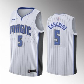 Wholesale Cheap Men\'s Orlando Magic #5 Paolo Banchero White 2022 Draft Basketball Stitched Jersey