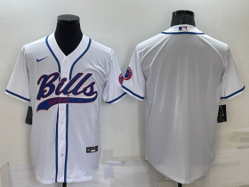 Wholesale Men\'s Buffalo Bills Blank White Stitched MLB Cool Base Nike Baseball Jersey