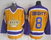 Wholesale Cheap Kings #8 Drew Doughty Yellow CCM Throwback Stitched NHL Jersey
