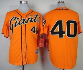 Wholesale Cheap Giants #40 Madison Bumgarner Orange Cool Base Stitched MLB Jersey