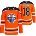Wholesale Cheap Men's Edmonton Oilers #18 Zach Hyman Orange Stitched Jersey