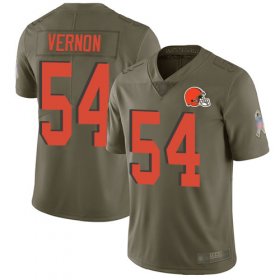 Wholesale Cheap Nike Browns #54 Olivier Vernon Olive Youth Stitched NFL Limited 2017 Salute to Service Jersey