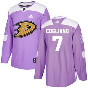 Wholesale Cheap Adidas Ducks #7 Andrew Cogliano Purple Authentic Fights Cancer Stitched NHL Jersey