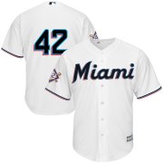 Wholesale Cheap Miami Marlins #42 Majestic 2019 Jackie Robinson Day Official Cool Base Jersey White