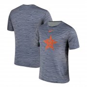 Wholesale Cheap Nike Houston Astros Gray Black Striped Logo Performance T-Shirt