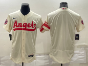 Wholesale Cheap Men's Los Angeles Angels Blank Number Cream 2022 City Connect Flex Base Stitched Jersey