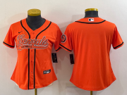 Wholesale Cheap Women's Cincinnati Bengals Blank Orange With Patch Cool Base Stitched Baseball Jersey