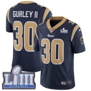 Wholesale Cheap Nike Rams #30 Todd Gurley II Navy Blue Team Color Super Bowl LIII Bound Men's Stitched NFL Vapor Untouchable Limited Jersey
