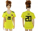 Wholesale Cheap Women's Colombia #20 G.Moreno Home Soccer Country Jersey
