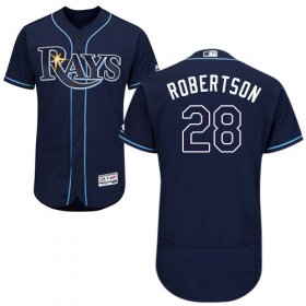 Wholesale Cheap Rays #28 Daniel Robertson Dark Blue Flexbase Authentic Collection Stitched MLB Jersey
