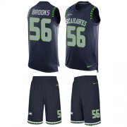 Wholesale Cheap Nike Seahawks #56 Jordyn Brooks Steel Blue Team Color Men's Stitched NFL Limited Tank Top Suit Jersey
