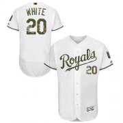 Wholesale Cheap Royals #20 Frank White White Flexbase Authentic Collection Memorial Day Stitched MLB Jersey
