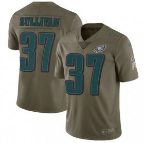 Wholesale Cheap Nike Eagles #37 Tre Sullivan Olive Men\'s Stitched NFL Limited 2017 Salute To Service Jersey