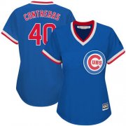 Wholesale Cheap Cubs #40 Willson Contreras Blue Cooperstown Women's Stitched MLB Jersey