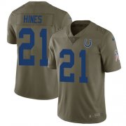 Wholesale Cheap Nike Colts #21 Nyheim Hines Olive Men's Stitched NFL Limited 2017 Salute To Service Jersey