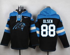 Wholesale Cheap Nike Panthers #88 Greg Olsen Black Player Pullover NFL Hoodie