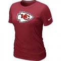 Wholesale Cheap Women's Nike Kansas City Chiefs Logo NFL T-Shirt Red