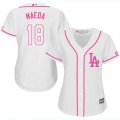 Wholesale Cheap Dodgers #18 Kenta Maeda White/Pink Fashion Women's Stitched MLB Jersey