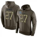Wholesale Cheap NFL Men's Nike Tennessee Titans #27 Eddie George Stitched Green Olive Salute To Service KO Performance Hoodie