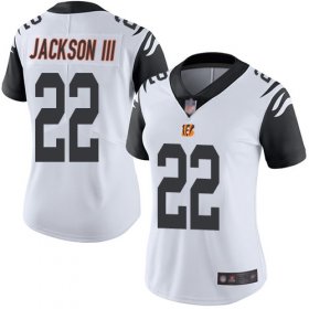 Wholesale Cheap Nike Bengals #22 William Jackson III White Women\'s Stitched NFL Limited Rush Jersey