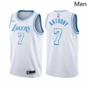 Wholesale Cheap Men Los Angeles Lakers #7 Carmelo Anthony City Edition White 2021 Stitched NBA Jersey