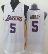 Wholesale Cheap Los Angeles Lakers #5 Robert Horry White Swingman Throwback Jersey