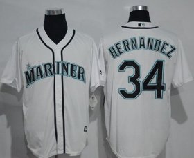Wholesale Cheap Mariners #34 Felix Hernandez White New Cool Base Stitched MLB Jersey