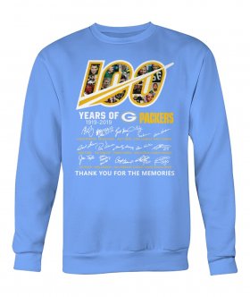 Wholesale Cheap Green Bay Packers 100 Seasons Memories Pullover Sweatshirt Light Blue