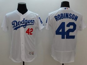 Wholesale Cheap Dodgers #42 Jackie Robinson White Flexbase Authentic Collection Stitched MLB Jersey