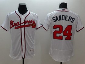 Wholesale Cheap Braves #24 Deion Sanders White Flexbase Authentic Collection Stitched MLB Jersey