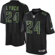 Wholesale Cheap Nike Seahawks #24 Marshawn Lynch Black Men's Stitched NFL Impact Limited Jersey