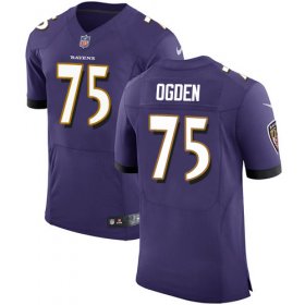 Wholesale Cheap Nike Ravens #75 Jonathan Ogden Purple Team Color Men\'s Stitched NFL Vapor Untouchable Elite Jersey