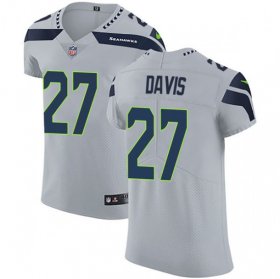 Wholesale Cheap Nike Seahawks #27 Mike Davis Grey Alternate Men\'s Stitched NFL Vapor Untouchable Elite Jersey
