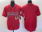 Wholesale Cheap Men's Chicago Blackhawks Blank Red Cool Base Stitched Baseball Jersey