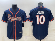 Wholesale Cheap Men's Denver Broncos #10 Jerry Jeudy Navy Blue Stitched Cool Base Nike Baseball Jersey