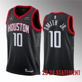 Wholesale Cheap Men\'s Houston Rockets #10 Jabari Smith Jr. Black 2023 Statement Edition Stitched Basketball Jersey