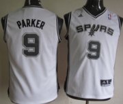 Cheap San Antonio Spurs #9 Tony Parker White Kids Jersey