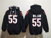Wholesale Cheap Men's Cincinnati Bengals #55 Logan Wilson Black Pullover Hoodie