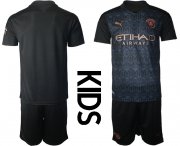 Wholesale Cheap Youth 2020-2021 club Manchester City away blank black Soccer Jerseys