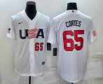 Cheap Mens USA Baseball #65 Nestor Cortes Number 2023 White World Classic Stitched Jersey